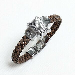 Attack on titan Brown and Silver tone Men's Bracelet